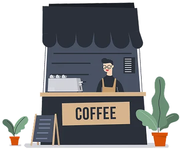 Restaurants, cafés and small businesses